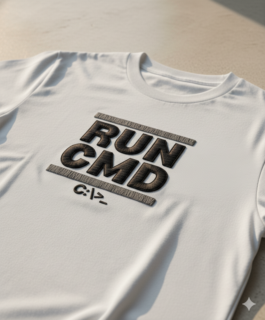 RUN CMD – قميص المبرمجين الأنيق